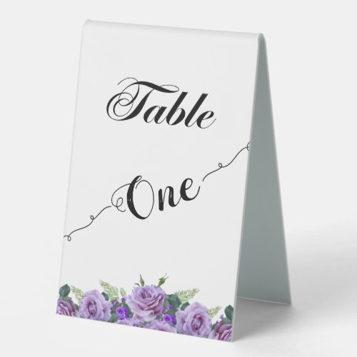 Elegant balck Calligraphy Table One Table Number Table Tent Sign