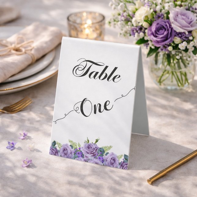 Elegant balck Calligraphy Table One Table Number Tent (Creator Uploaded)
