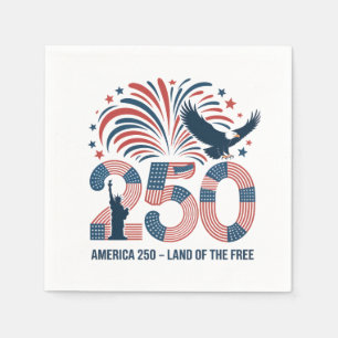Elegant Bald Eagle America 250 Land of the Free Napkins