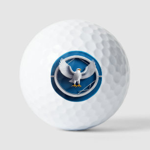 Elegant Bald Eagle Emblem Golf Balls