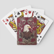 Elegant Bald Eagle William Morris Inspired Floral Poker Cards
