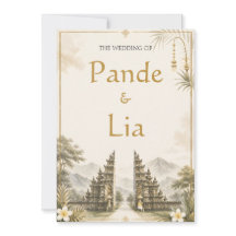 Elegant Bali Gateway Wedding Invitation