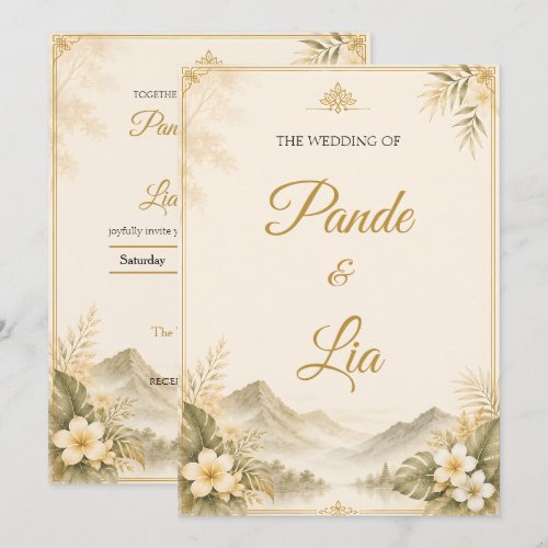 Elegant Bali Mountain Wedding Invitation