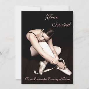 Elegant Ballerina Ballet Dance Recital Invitation