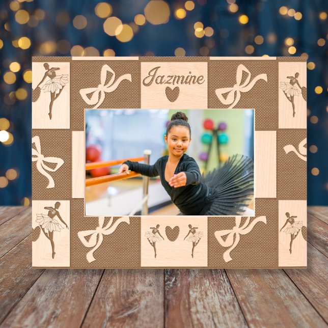 Elegant Ballerina Dancer's Keepsake With Name Engraved Frames (Creator Uploaded)