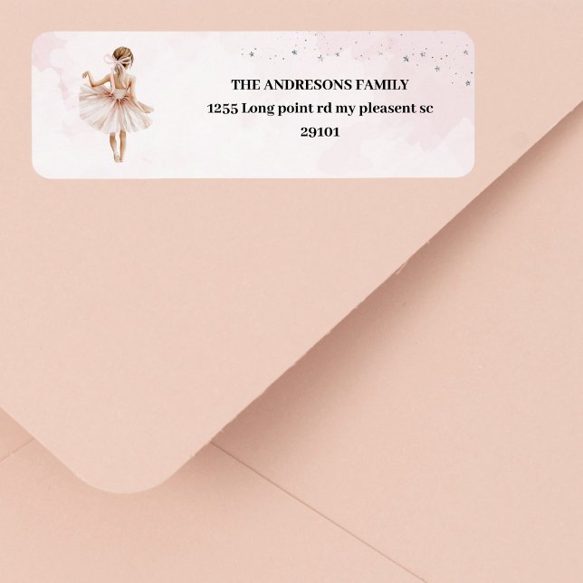 Elegant Ballerina Pink Birthday Label (Creator Uploaded)