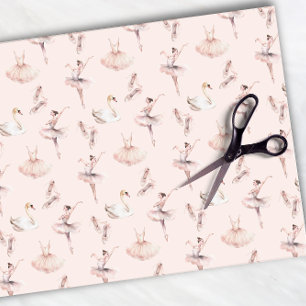 Elegant Ballerina Pink Watercolor Patttern Ballet Tissue Paper