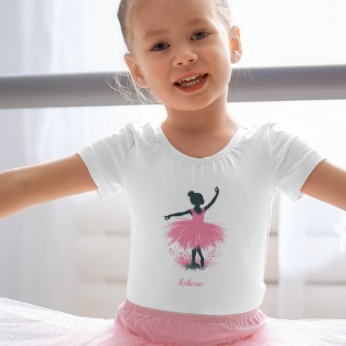Elegant Ballerina Silhouette Ballet Toddler T_shirt
