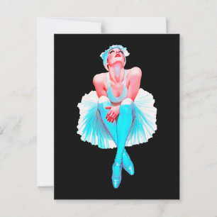 Elegant Ballerina Wall Art – Graceful Ballet Dance Postcard