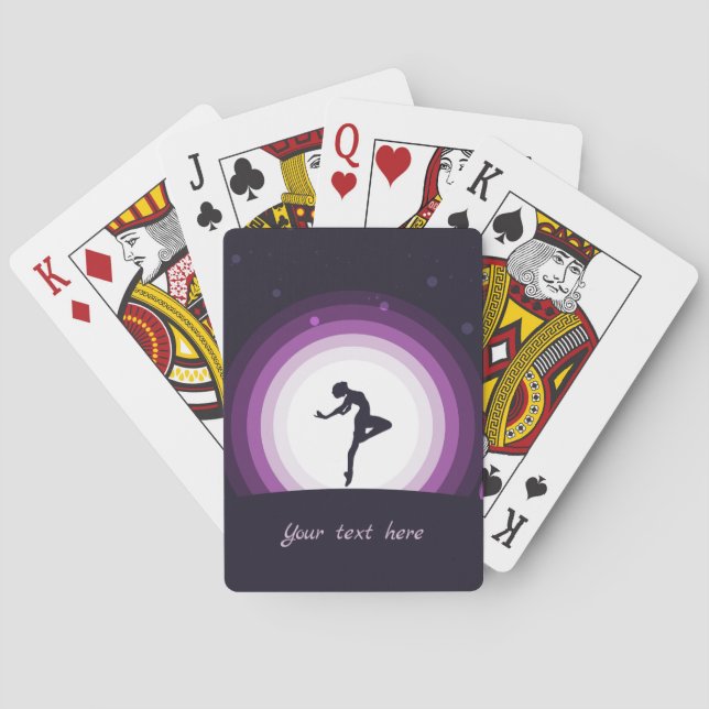 Elegant Ballet Dancer Purple Lights Personalize Poker Cards (Back)