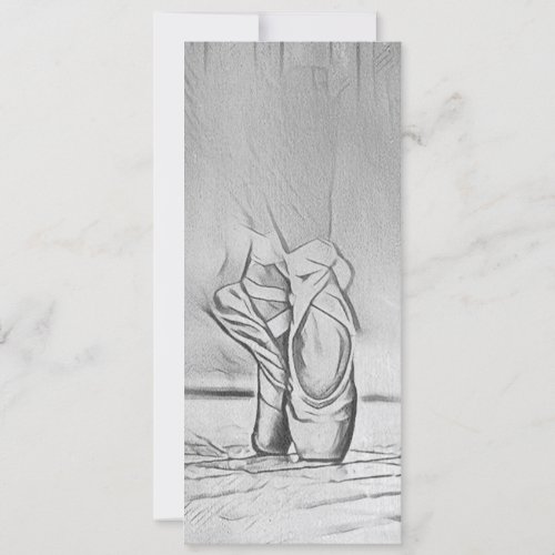 Elegant Ballet Shoes Monochrome Holiday Card