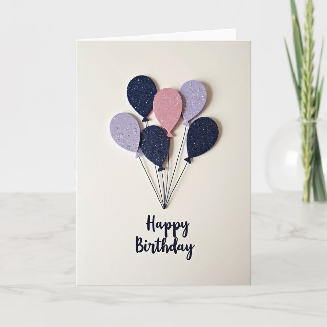 Elegant Balloon Cluster Card (Front)