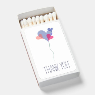 Elegant Balloon Heart Cute Baby Shower Favor Matchboxes