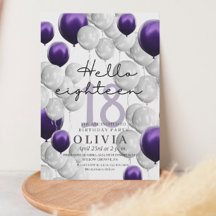 Elegant Balloons 18th Birthday Party Invitation