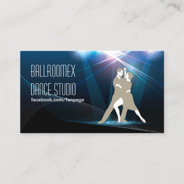 Elegant Ballroom Dance Studio Business Card (Front)