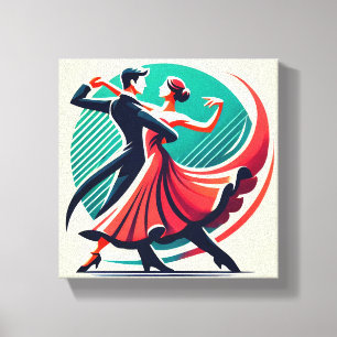 Elegant Ballroom Dance – Stylized Art Poster Canvas Print
