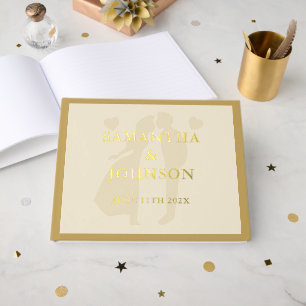 Elegant Ballroom Vintage Ivory Wedding Foil Guest Book