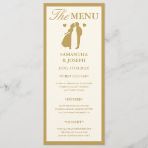 Elegant Ballroom Vintage Ivory Wedding Menu Card