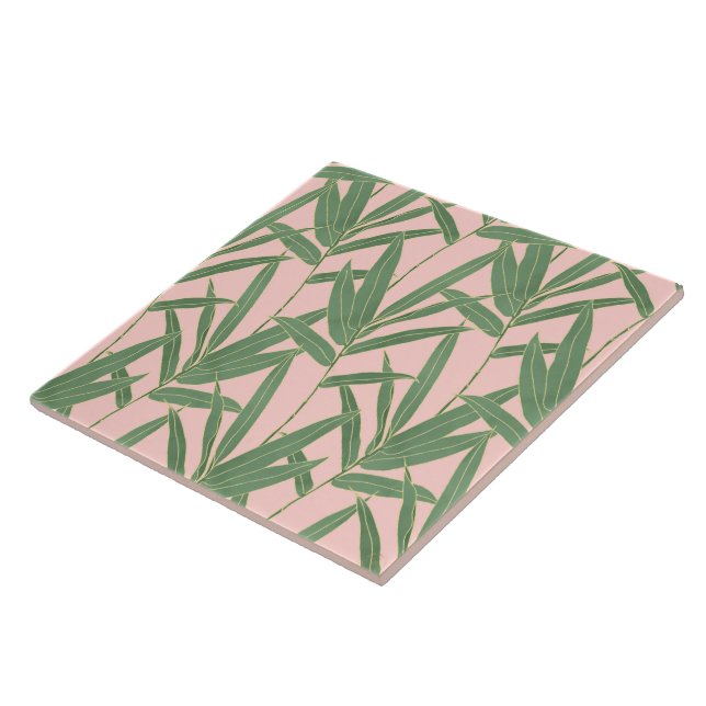 Elegant bamboo foliage design ceramic tile (Side)