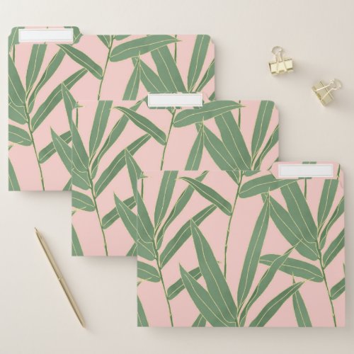 Elegant bamboo foliage design file folder