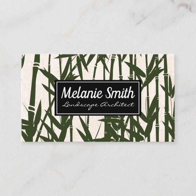 Elegant Bamboo Landscaping Business Card (Front)