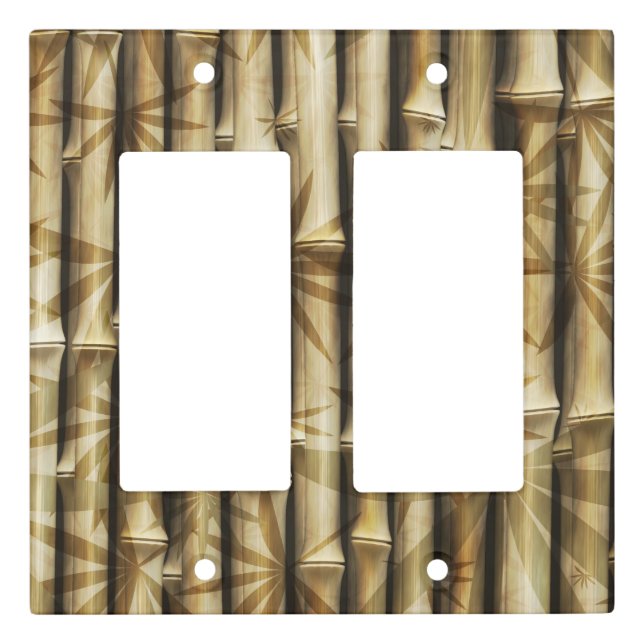 Elegant Bamboo Tropical Island Wood Light Switch Cover (Front)