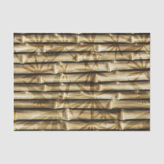 Elegant Bamboo Tropical Island Wood Tissue Paper (Front)