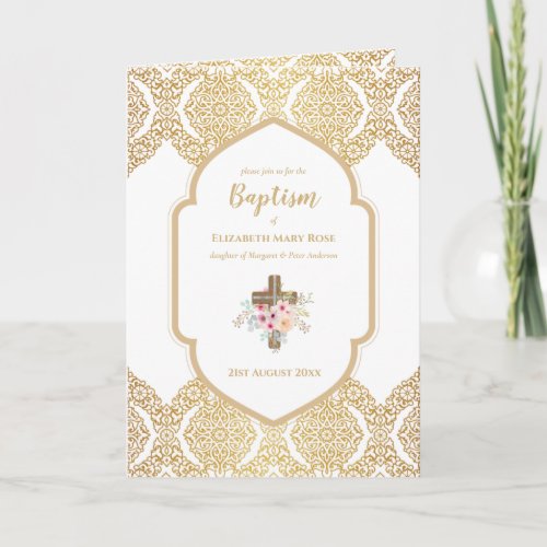 Elegant Baptism Christening Invitation and Program