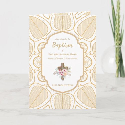 Elegant Baptism Christening Invitation and Program