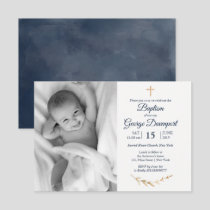 Elegant Baptism Religious event custom photo Invitation
