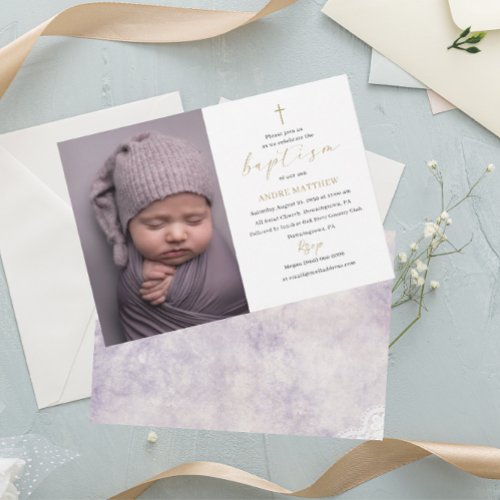 Elegant Baptism Religious event custom pInvitation Invitation