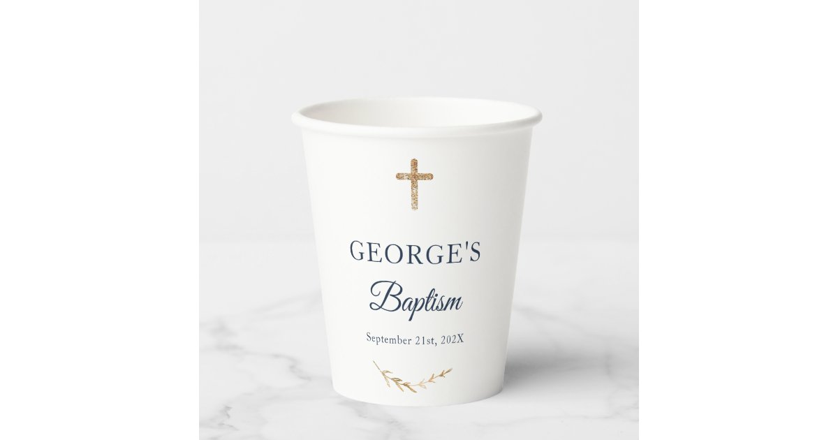 Elegant Baptism Religious event Paper Cups Zazzle