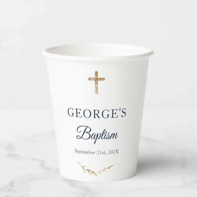 Elegant Baptism Religious event  Paper Cups (Front)