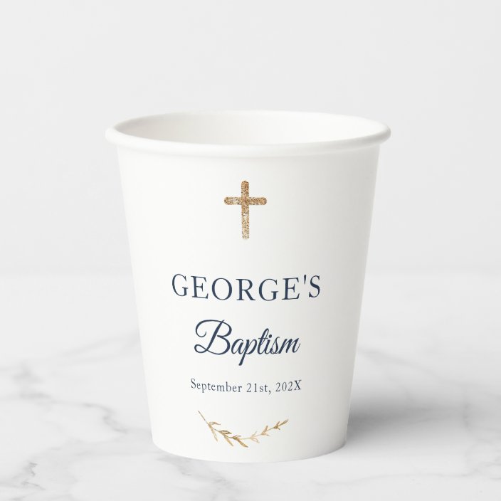 Elegant Baptism Religious event Paper Cups
