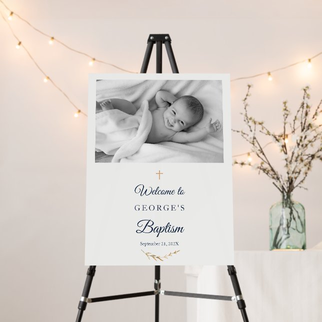 Elegant Baptism Religious event welcome sign (In Situ (Stand))