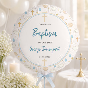Elegant Baptism   Religious Kids Christening Party Balloon