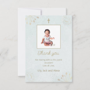 Elegant Baptism Thank You Card for Baby 