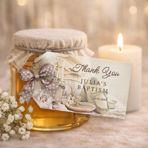 Elegant Baptism Thank You Favor Tag