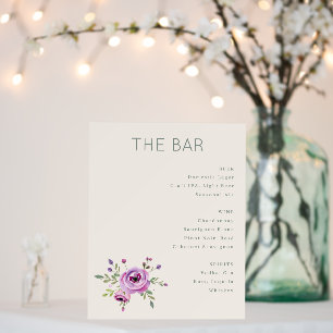 Elegant Bar Menu with Floral Touch Foam Board
