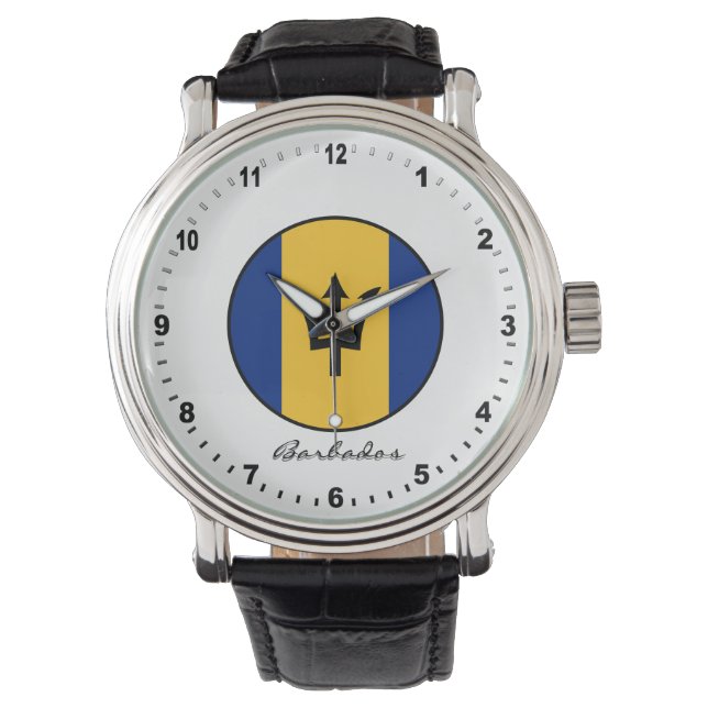 Elegant Barbados Watch & Barbados Flag  (Front)