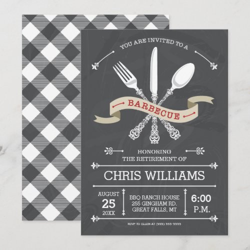 Elegant Barbecue Invitation - Chalkboard