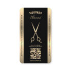 Elegant Barber Faux Gold Scissors Loyalty Card