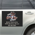 Elegant Barber Pole And Crown Personalize 2 Car Magnet at Zazzle