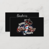 Elegant Barber Pole and Crown Personalize Business Card (Front/Back)