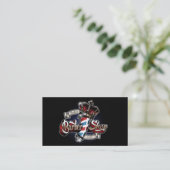 Elegant Barber Pole and Crown Personalize Business Card (Standing Front)