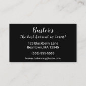 Elegant Barber Pole and Crown Personalize Business Card (Back)