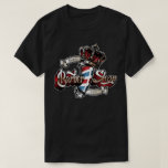 Elegant Barber Pole and Crown Personalize T-Shirt Elegant Barber Pole and Crown Personalize T-Shirt