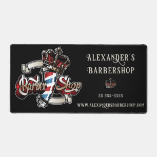 Elegant Barber Pole Personalize Desk Mat