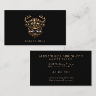 Elegant Barber Shop Bronze Buffalo Barber Pole Business Card