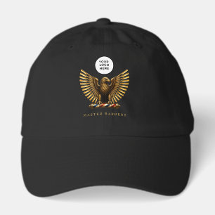 Elegant Barber Shop Golden Eagle Logo Brand Staff Hat